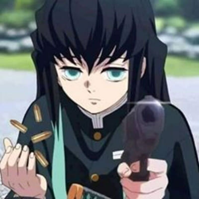 Muichiro with a gun Blank Meme Template
