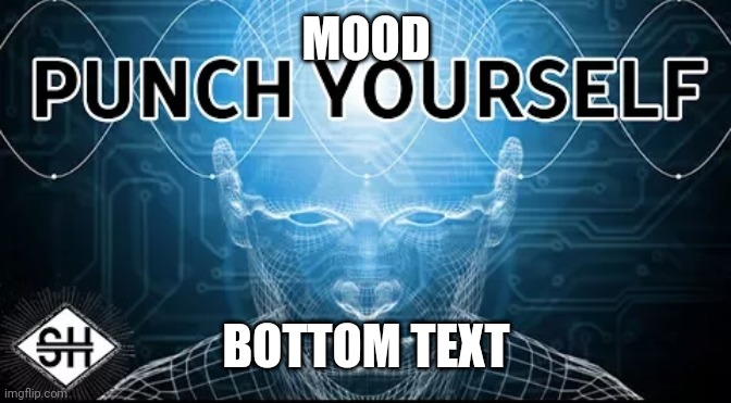 New template for you all to use |  MOOD; BOTTOM TEXT | image tagged in punch yourself | made w/ Imgflip meme maker