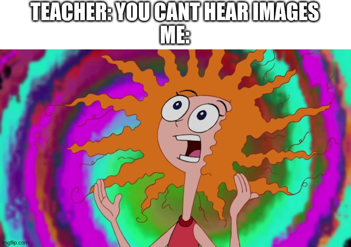 wHy Do My NoStRiLs WhIsPeR tO mEeEeEe? | TEACHER: YOU CANT HEAR IMAGES
ME: | image tagged in phineas and ferb,you cant hear images,candace | made w/ Imgflip meme maker