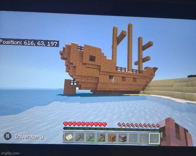 Super cool intact floating frozen shipwreck, Seed: 1590043230 | made w/ Imgflip meme maker
