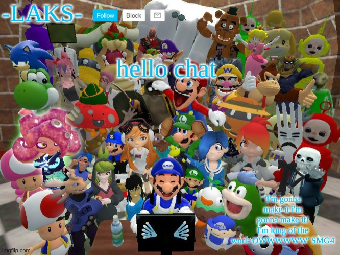 My SMG4 template | hello chat | image tagged in my smg4 template | made w/ Imgflip meme maker