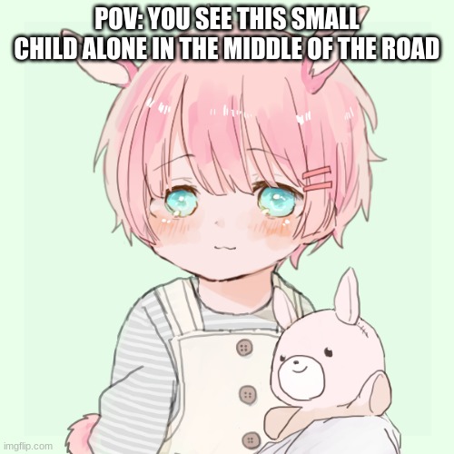 E | POV: YOU SEE THIS SMALL CHILD ALONE IN THE MIDDLE OF THE ROAD | made w/ Imgflip meme maker