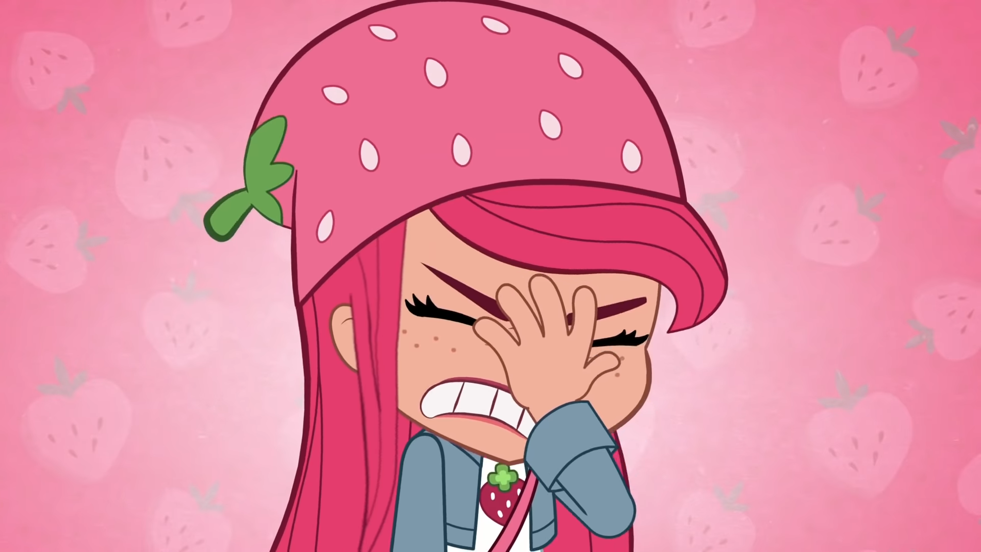 High Quality What Made Strawberry Shortcake Facepalm Blank Meme Template