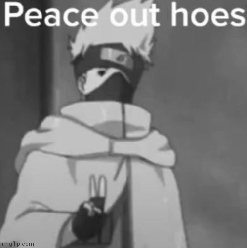 . | image tagged in peace out hoes | made w/ Imgflip meme maker