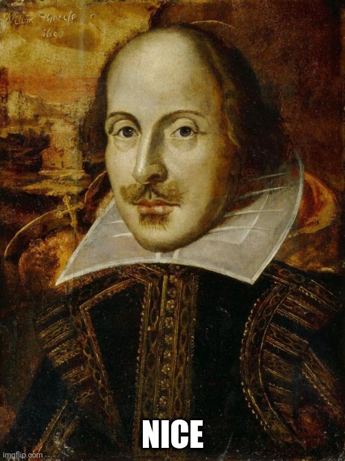 William Shakespeare | NICE | image tagged in william shakespeare | made w/ Imgflip meme maker