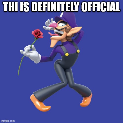 Official New Waluigi Art | THI IS DEFINITELY OFFICIAL | image tagged in official new waluigi art | made w/ Imgflip meme maker