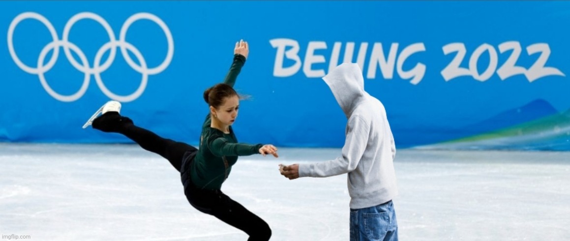 She made it too obvious | image tagged in winter olympics,russia,drugs,funny,ice skating | made w/ Imgflip meme maker