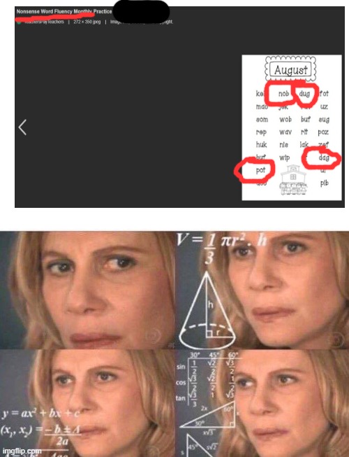 Math lady/Confused lady | image tagged in math lady/confused lady,memes,words,wtf | made w/ Imgflip meme maker
