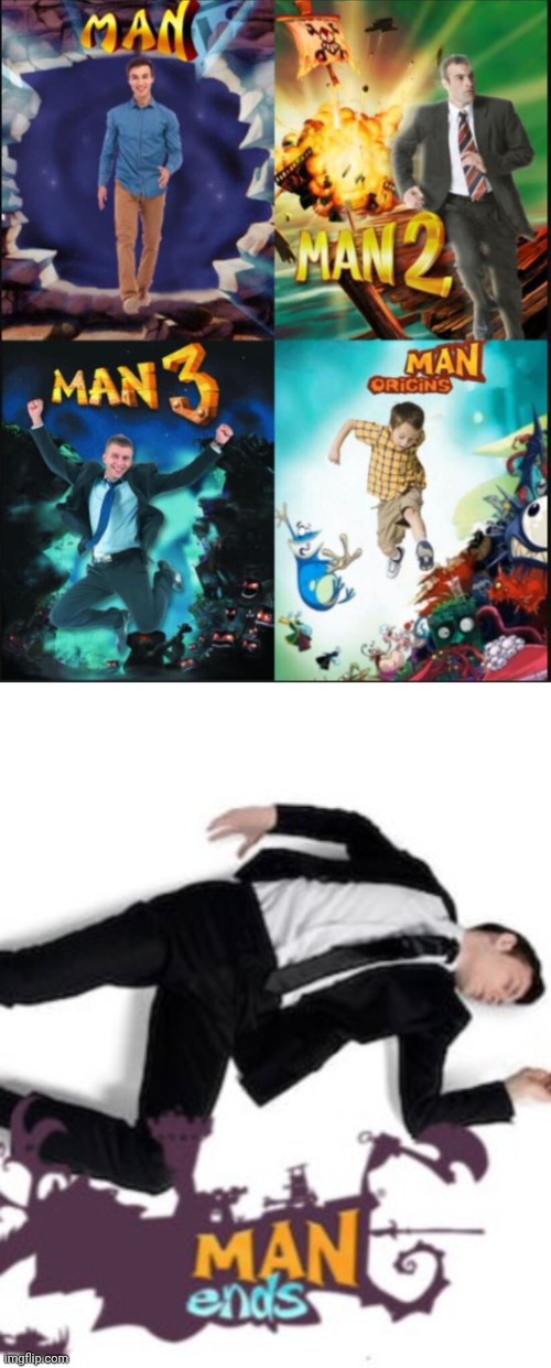 image tagged in man part 1,man part 2 | made w/ Imgflip meme maker