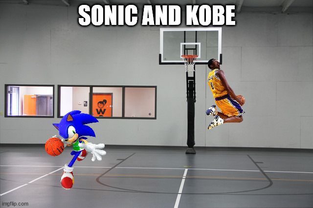 Basketball Hoop | SONIC AND KOBE | image tagged in basketball hoop | made w/ Imgflip meme maker