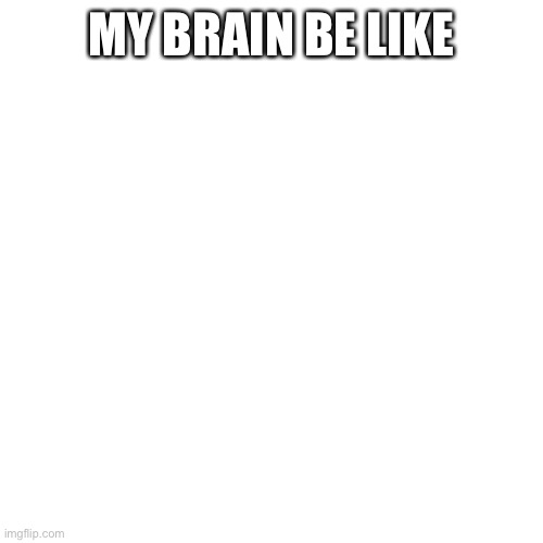 Empty | MY BRAIN BE LIKE | image tagged in memes,blank transparent square,my brain,empty | made w/ Imgflip meme maker