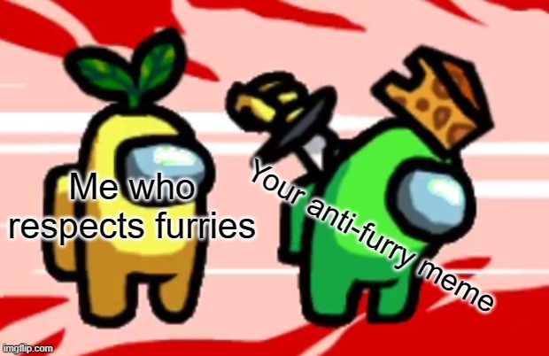 Among Us Stab | Me who respects furries Your anti-furry meme | image tagged in among us stab | made w/ Imgflip meme maker