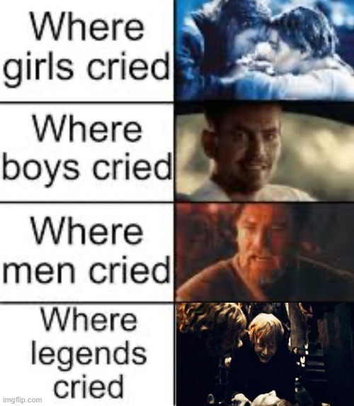 infinity tears later... | image tagged in where legends cried,fred weasley | made w/ Imgflip meme maker