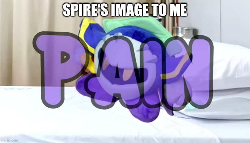 Meta Knight pain | SPIRE'S IMAGE TO ME | image tagged in meta knight pain | made w/ Imgflip meme maker