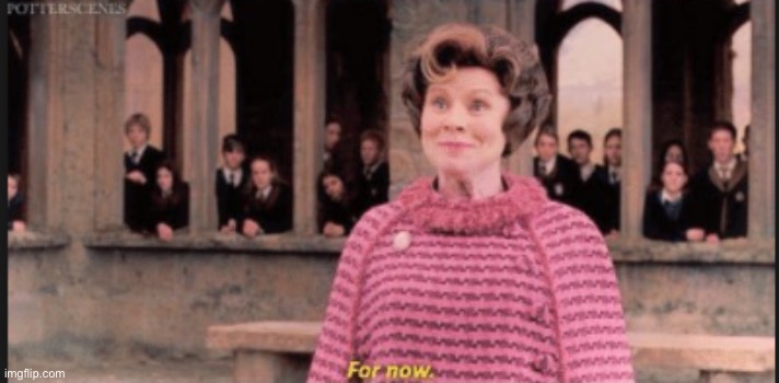 Umbridge For Now | image tagged in umbridge for now | made w/ Imgflip meme maker