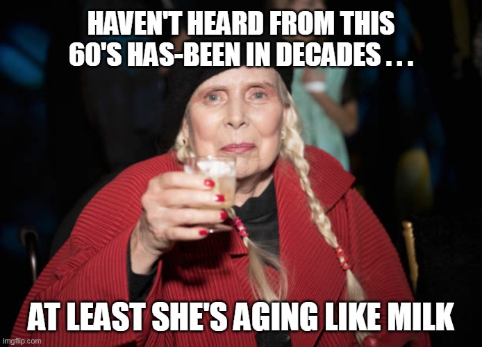 HAVEN'T HEARD FROM THIS 60'S HAS-BEEN IN DECADES . . . AT LEAST SHE'S AGING LIKE MILK | made w/ Imgflip meme maker