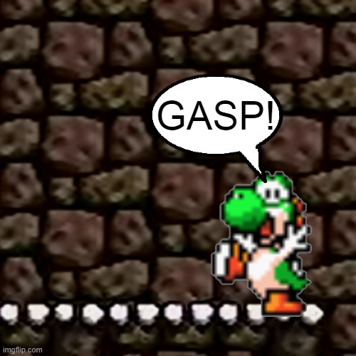 Yoshi Gasp | image tagged in new template,yoshi | made w/ Imgflip meme maker