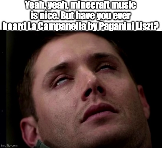 Yeah, yeah, minecraft music is nice. But have you ever heard La Campanella by Paganini Liszt? | made w/ Imgflip meme maker