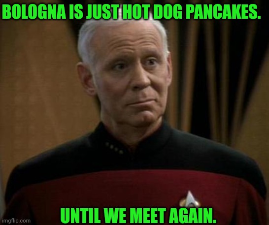 BOLOGNA IS JUST HOT DOG PANCAKES. UNTIL WE MEET AGAIN. | made w/ Imgflip meme maker