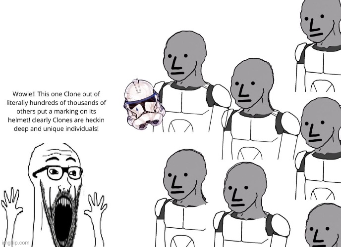image tagged in clone wars,clone trooper,rebel simps,muh democracy | made w/ Imgflip meme maker