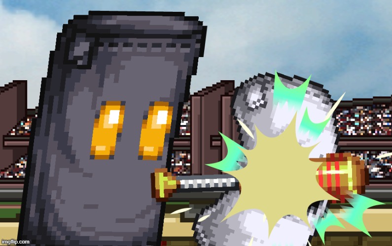 white sandbag gets hit with a bat.mp4 | image tagged in white sandbag gets hit with a bat mp4 | made w/ Imgflip meme maker