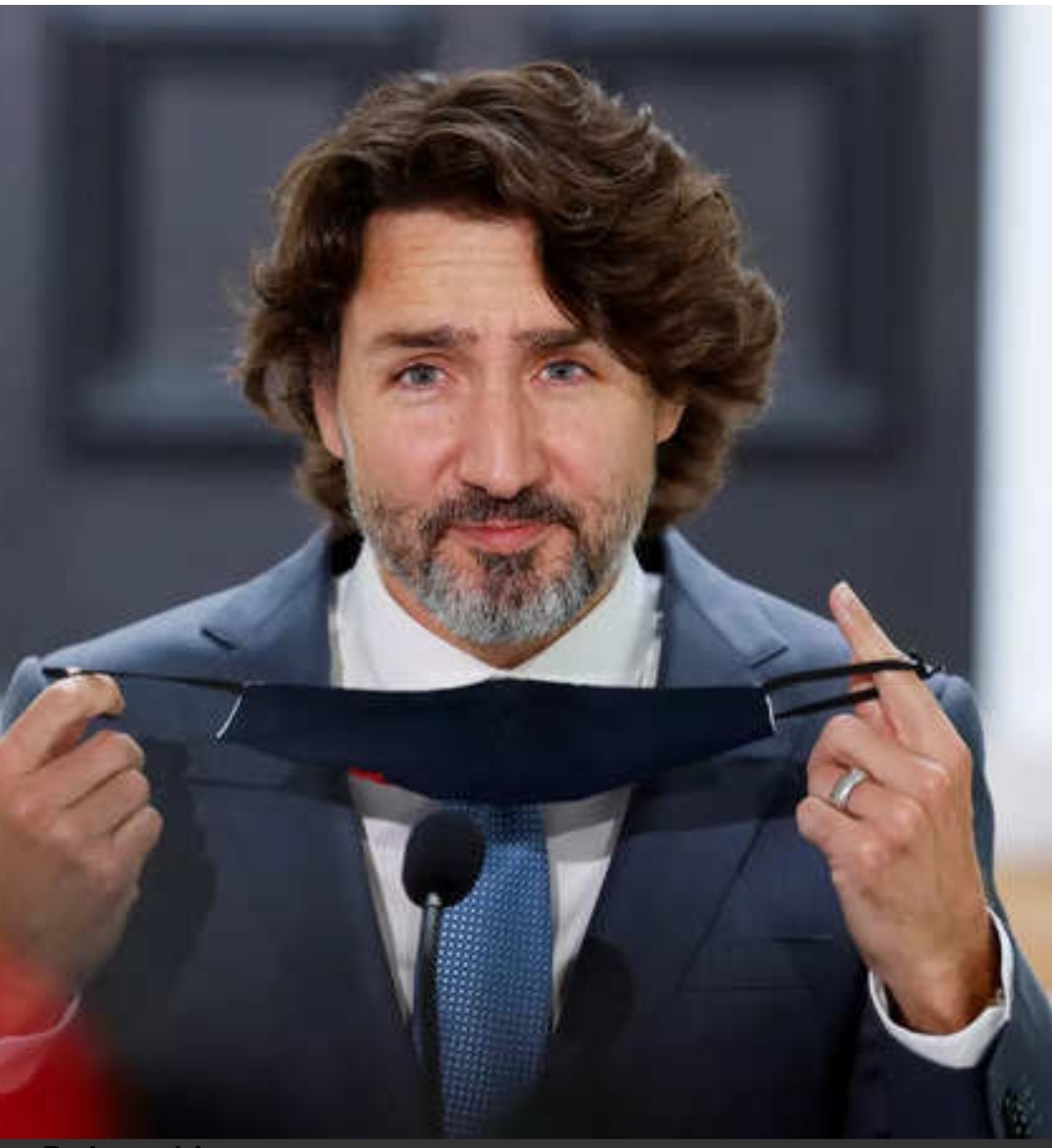 High Quality Justin Trudeau unmasked Blank Meme Template