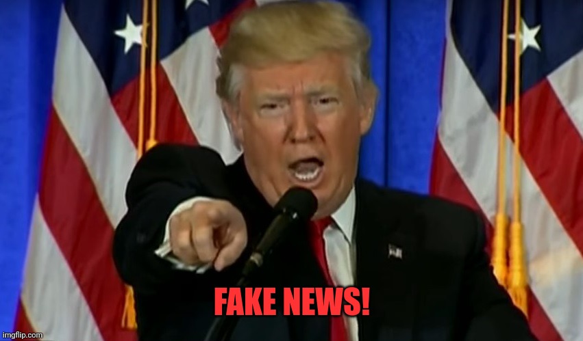 Trump Fake News  | FAKE NEWS! | image tagged in trump fake news | made w/ Imgflip meme maker