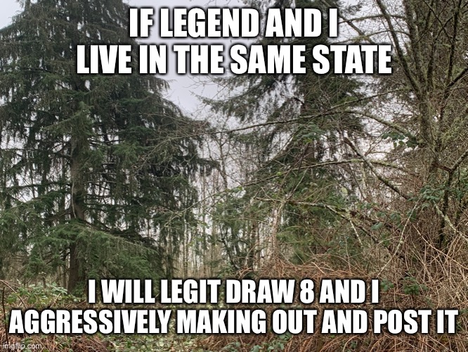 I’m not joking | IF LEGEND AND I LIVE IN THE SAME STATE; I WILL LEGIT DRAW 8 AND I AGGRESSIVELY MAKING OUT AND POST IT | made w/ Imgflip meme maker