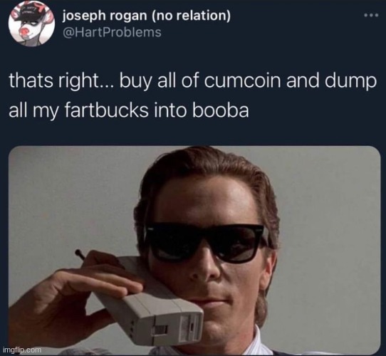 BUY BUY BUY CUMCOIN RN AND PUT ALL YOUR FART COINS IN BOOBA | made w/ Imgflip meme maker