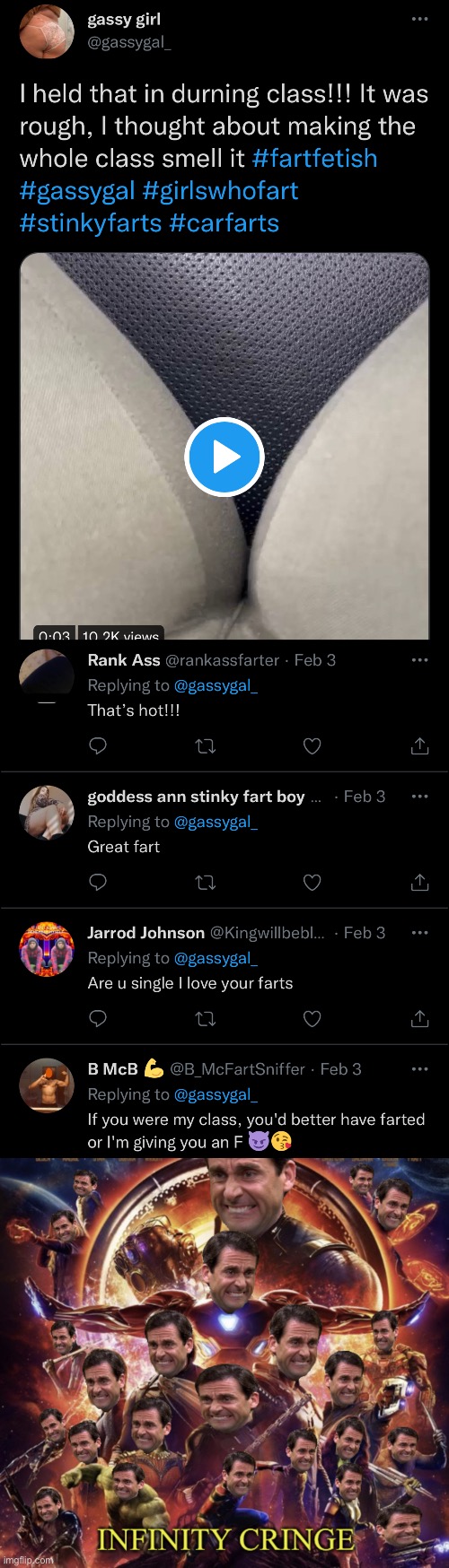 WHY | image tagged in infinity cringe | made w/ Imgflip meme maker