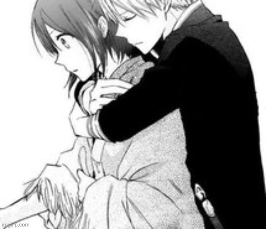 Anime guy hugging girl  | image tagged in anime guy hugging girl | made w/ Imgflip meme maker