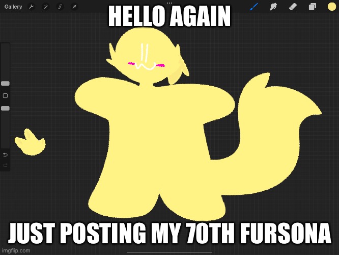 bruh!11!1!11!1 | HELLO AGAIN; JUST POSTING MY 70TH FURSONA | made w/ Imgflip meme maker