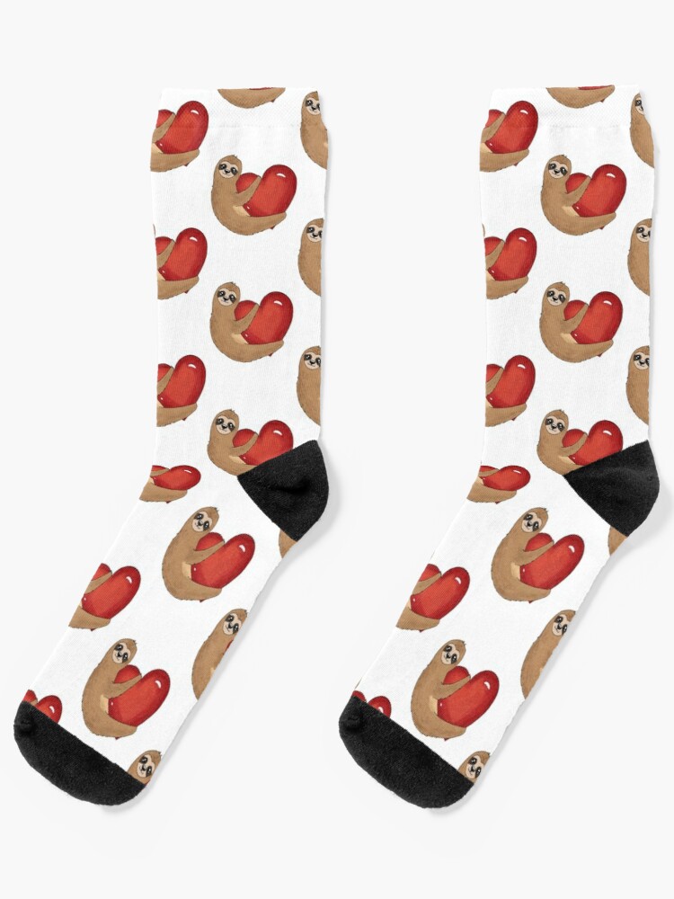 High Quality Sloth Valentine’s Day socks Blank Meme Template
