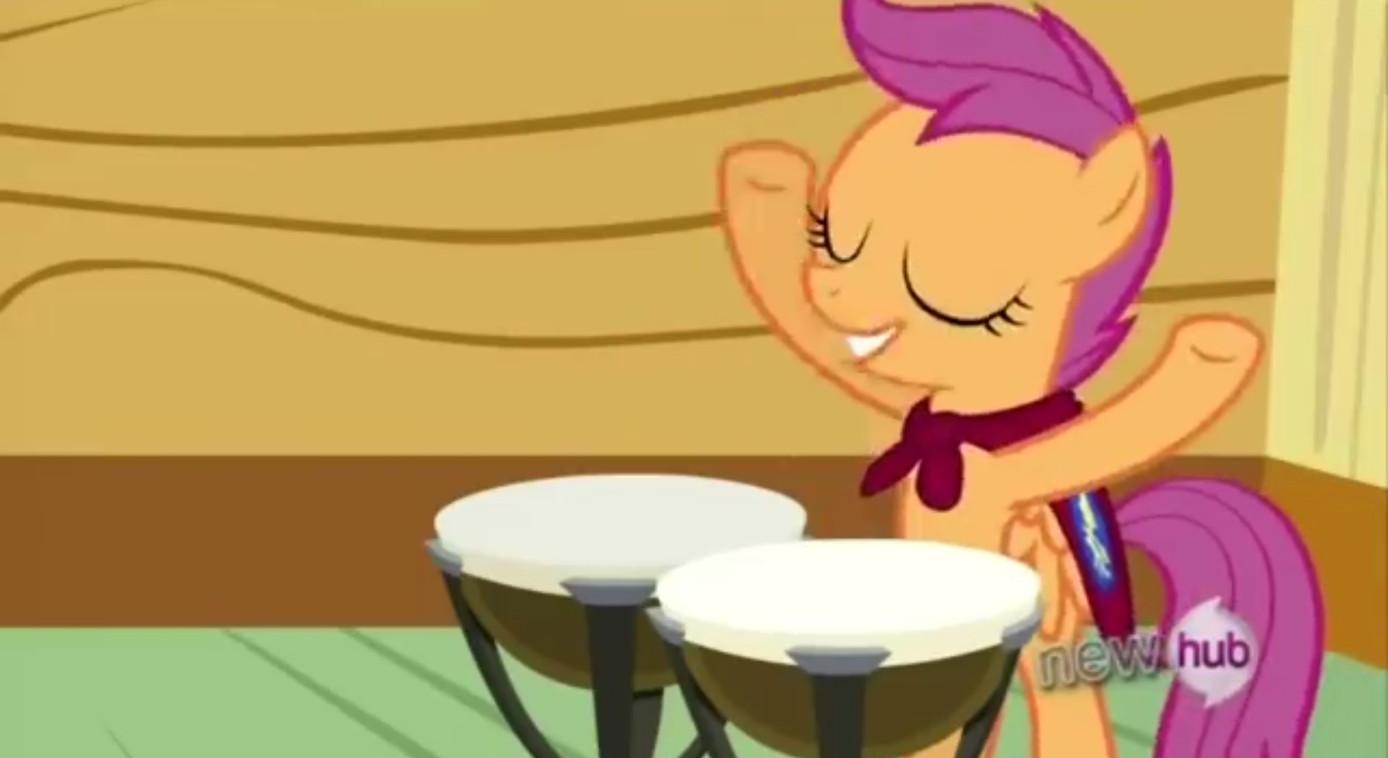 Scootaloo playing drums Blank Meme Template