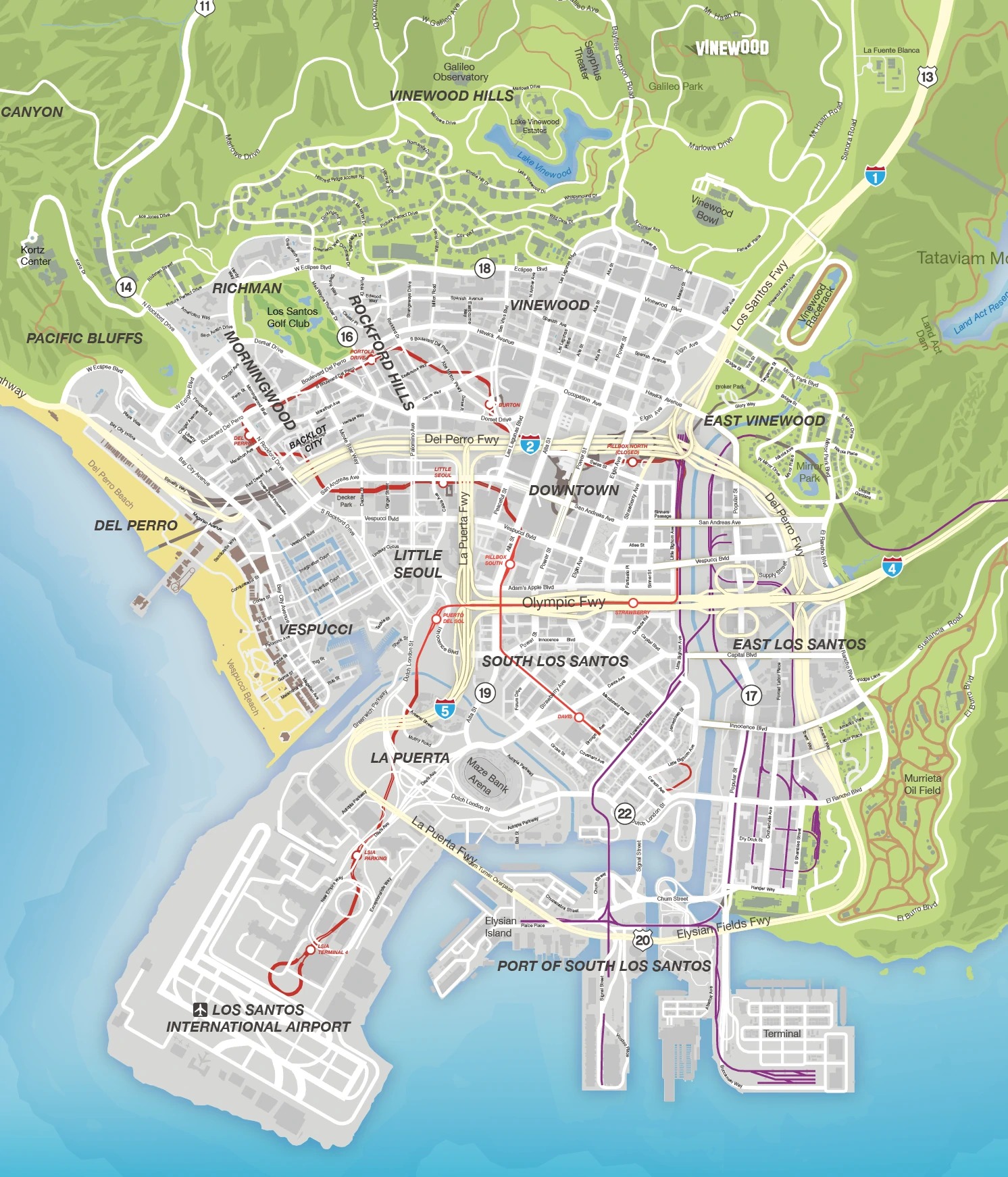 High Quality Los Santos Map Blank Meme Template