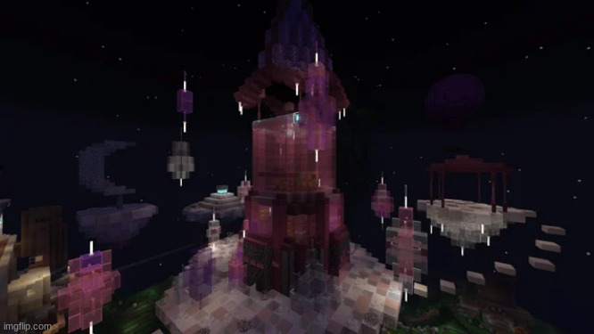 Floating Castle build | image tagged in minecraft,video games,gaming | made w/ Imgflip meme maker