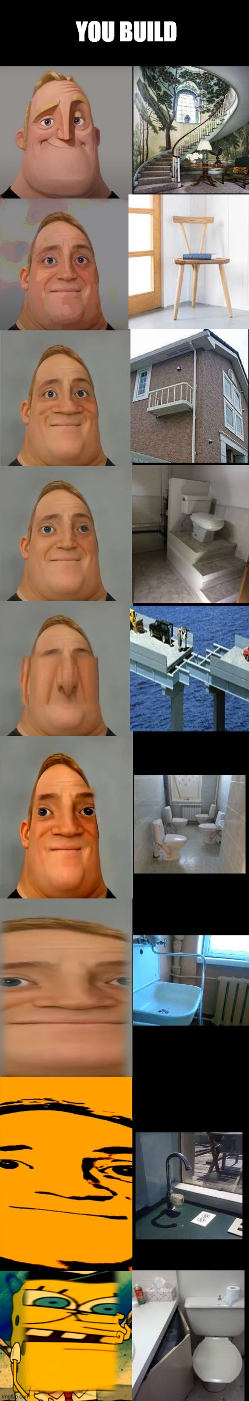 Mr Incredible becoming Idiot template | YOU BUILD | image tagged in mr incredible becoming idiot template | made w/ Imgflip meme maker