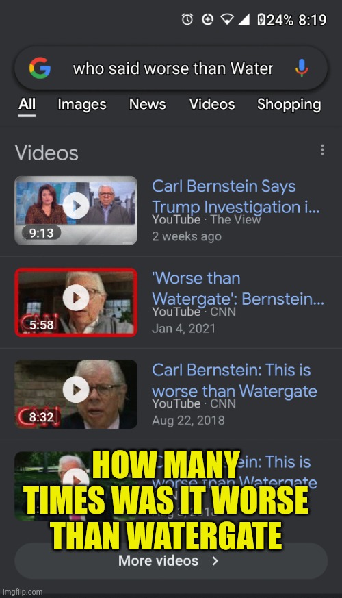 Bernstein Bares | HOW MANY TIMES WAS IT WORSE THAN WATERGATE | image tagged in bernstein bares,dishonest,sellout,liar,watergate,government corruption | made w/ Imgflip meme maker