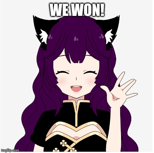 Waving AFM | WE WON! | image tagged in waving afm | made w/ Imgflip meme maker