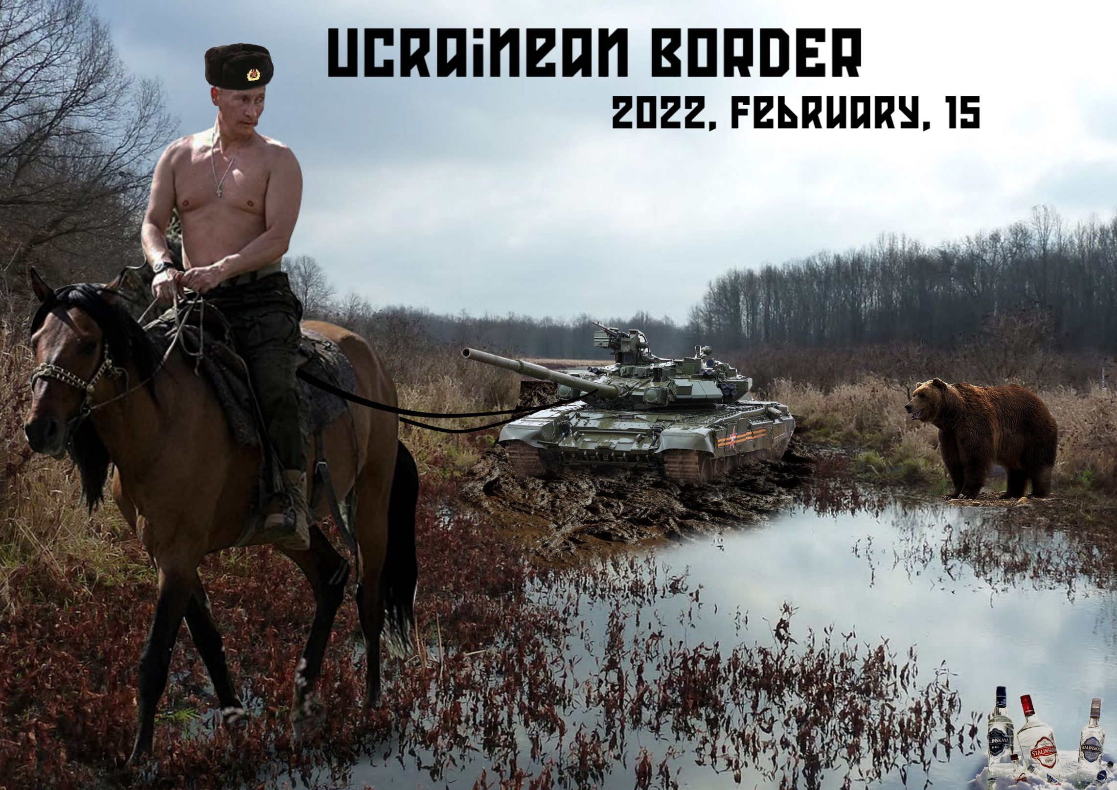 Putin & Ucraina border Blank Meme Template