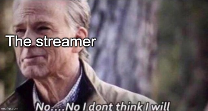 no i don't think i will | The streamer | image tagged in no i don't think i will | made w/ Imgflip meme maker