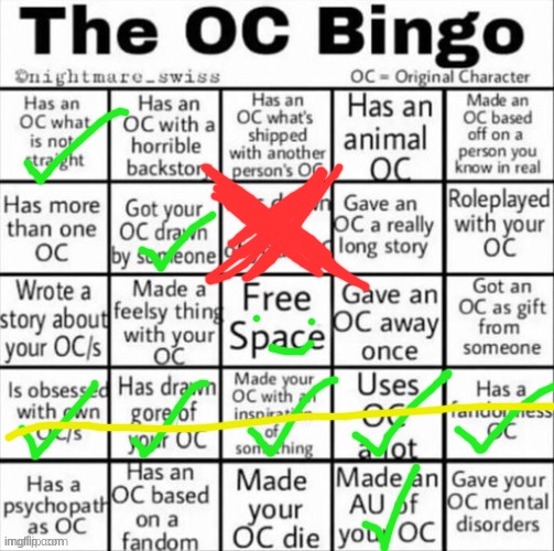 yayy!!! | image tagged in the oc bingo | made w/ Imgflip meme maker