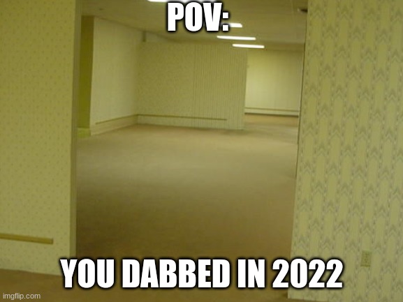 The Backrooms meme | POV:; YOU DABBED IN 2022 | image tagged in the backrooms,memes | made w/ Imgflip meme maker