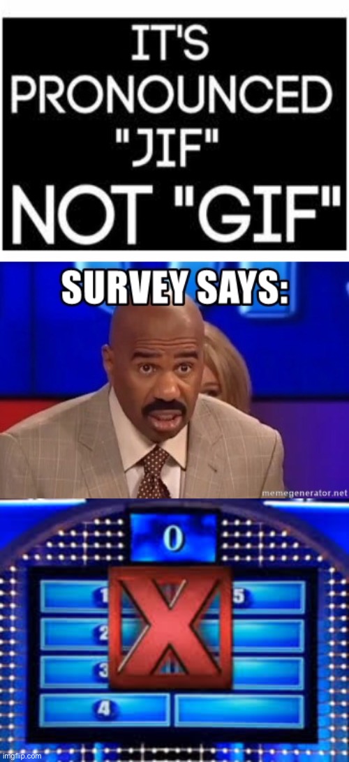 . | image tagged in gif pronunciation,steve harvey,family feud wrong answer | made w/ Imgflip meme maker