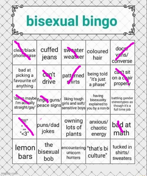 bi bingo | made w/ Imgflip meme maker