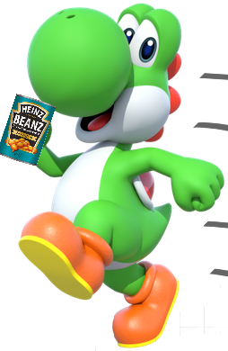 High Quality Yoshi running from bean store Blank Meme Template