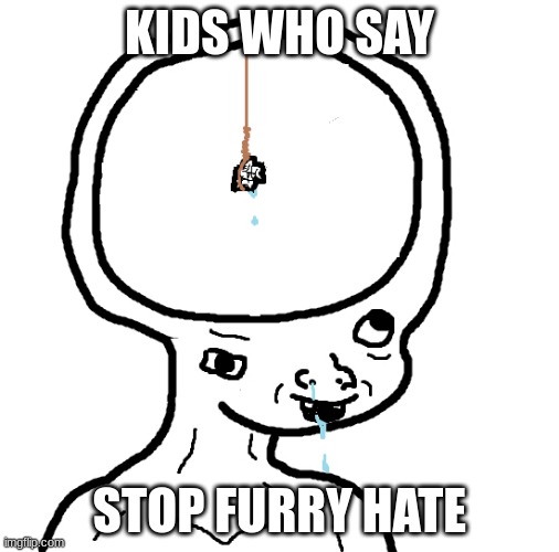 Wojak | KIDS WHO SAY; STOP FURRY HATE | image tagged in dumb wojak | made w/ Imgflip meme maker