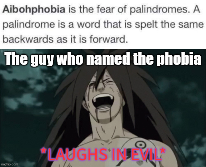 It is just evil | The guy who named the phobia | image tagged in laughs in evil,phobia | made w/ Imgflip meme maker