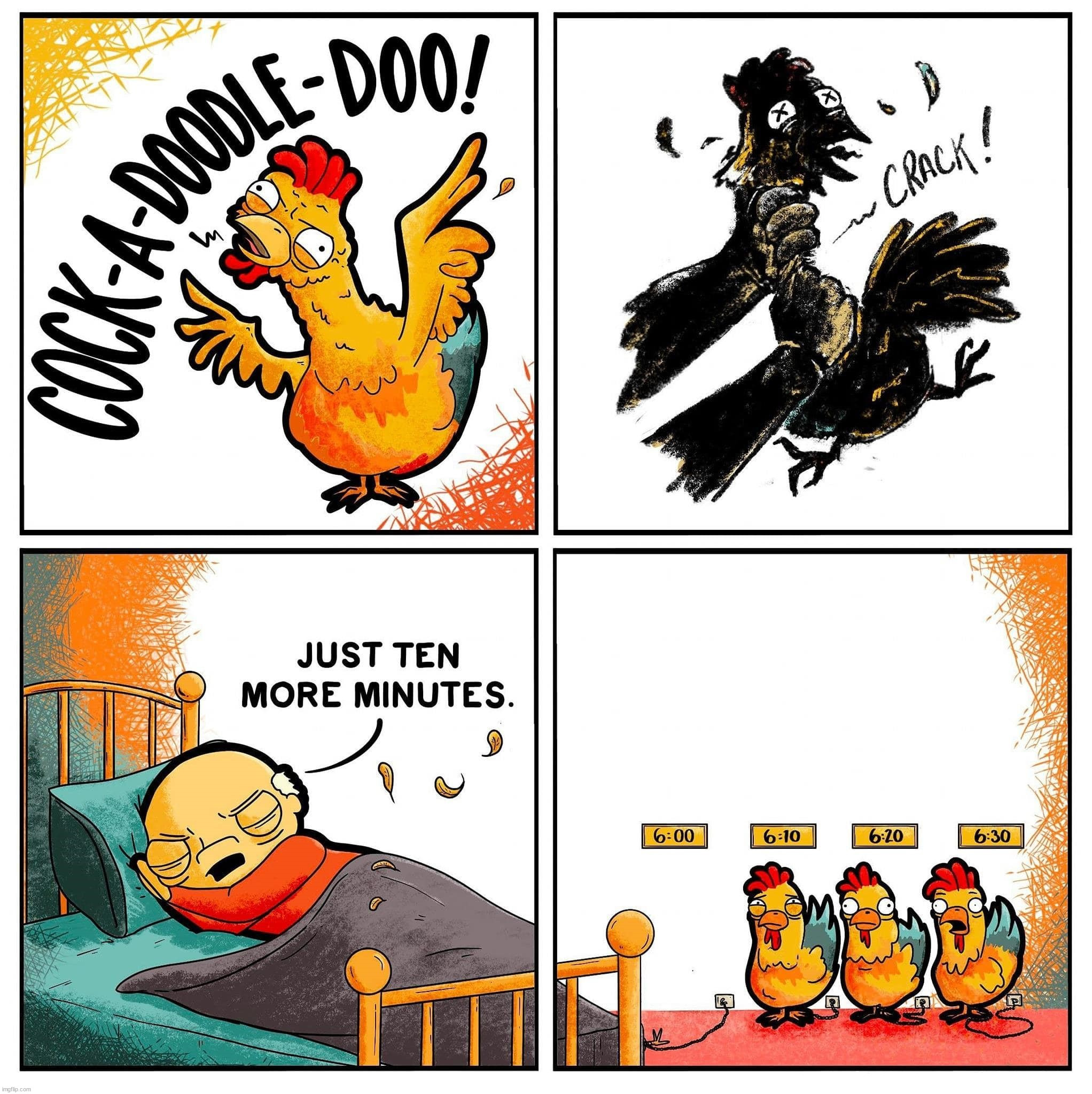 Killing the alarm | image tagged in comics/cartoons | made w/ Imgflip meme maker