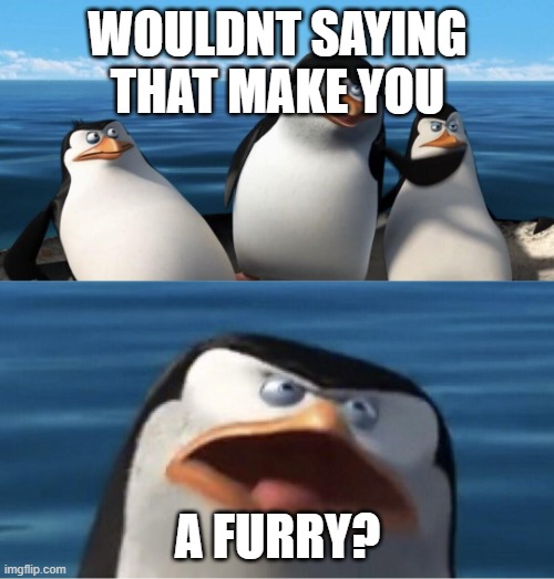 Wouldn't that make you | WOULDNT SAYING THAT MAKE YOU A FURRY? | image tagged in wouldn't that make you | made w/ Imgflip meme maker